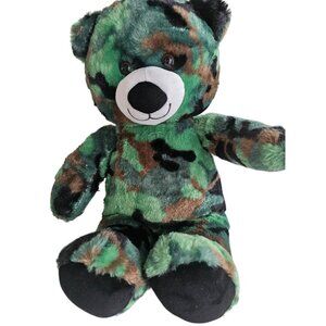 Build A Bear Plush Camouflage Teddy Bear Green Camo 16” Stuffed Animal Military